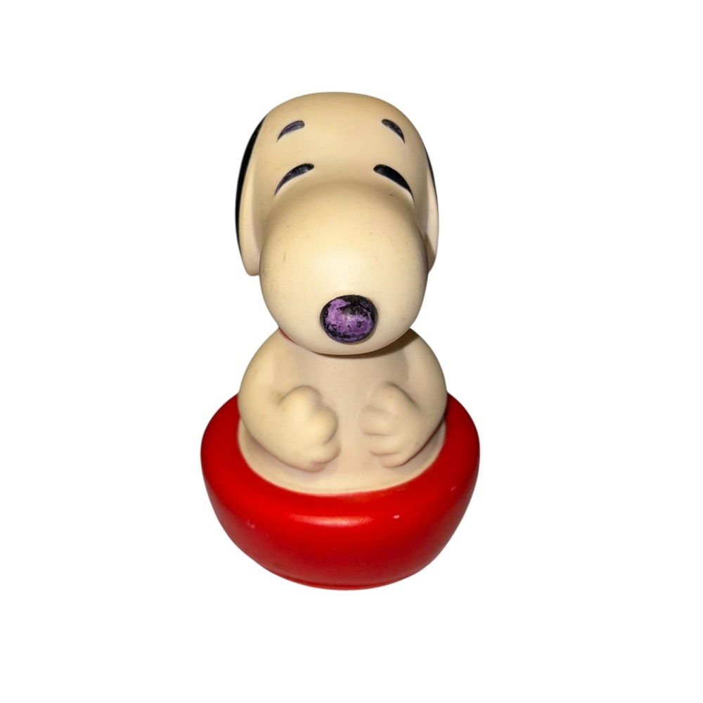READ Vintage 1960s Snoopy Knickerbocker Toys Roly Poly Chime Toy 1960s